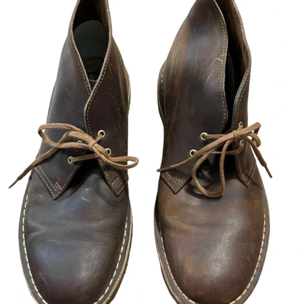 Clarks Originals Men's Brown 100% Leather Ankle Chukka Boots Size 9.5